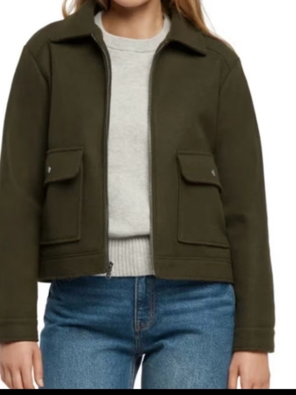Banana Republic Olive Green Cropped Utility Jacket